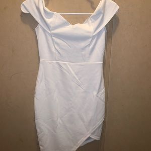 White tight fitted dress